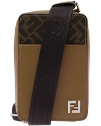 Fendi - 'Ff Squared' And Tobacco Phone Case With Logo Detail - Lyst
