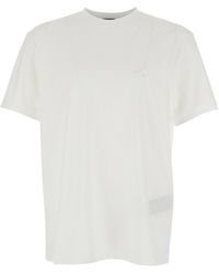 Giorgio Armani - T-Shirt With Embroidered Logo On The Front - Lyst