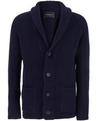 Tagliatore - Cardigan Con Scollo A V E Lavorazione A Maglia - Lyst