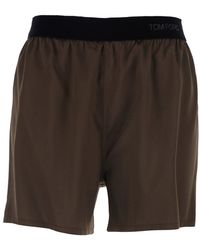 Tom Ford - Shorts With Elastic Waist With Logo Lettering - Lyst