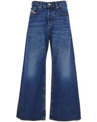 DIESEL - 'D-Sire 1996' Jeans With Wide Leg And Logo Patch On The Rear - Lyst