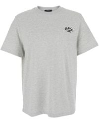 A.P.C. - Crewneck T-Shirt With Logo Embroidered On The Front - Lyst