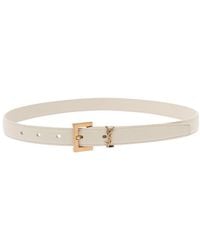Saint Laurent - Belt With Cassandre Logo Buckle - Lyst
