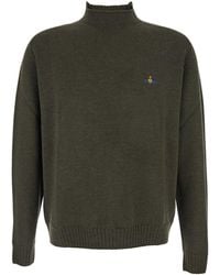 Vivienne Westwood - Crew Neck Sweater With Orb Logo Embroidered On The Front - Lyst