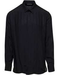 Saint Laurent - Shirt With Yves Collar And Cassandre Striped - Lyst