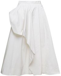 Alexander McQueen - Draped Round Asymmetric Skirt In Polyfaille - Lyst
