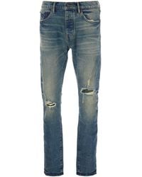 Purple Brand - Jeans Con Patch Logo Sul Retro E Dettagli Strappati Sul F - Lyst