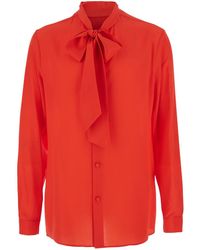 Valentino - Shirt With Knot Collar - Lyst