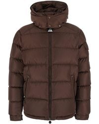 Moncler - Down Jacket 'Maya' With Removable Hood And Logo Patch On - Lyst
