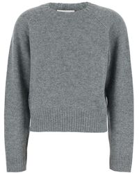 Allude - Crew Neck Sweater With Ribbed Design - Lyst