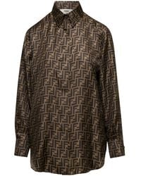 Fendi - Ff Silk Shirt - Lyst