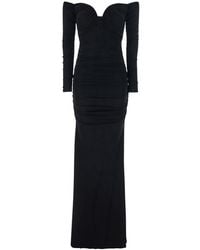 Elisabetta Franchi - Off-Shoulder Dress With Ruffles - Lyst