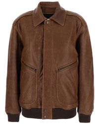 Saint Laurent - Bomber Jacket With Classic Collar - Lyst