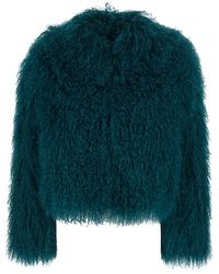 Le Plain - Petrol Short Jacket With Hidden Closure On The Front - Lyst