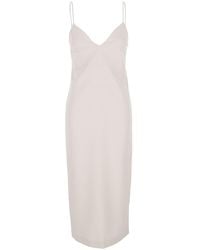 Twinset - Long Sleeveless Dress With V-Neck And Single Vent - Lyst