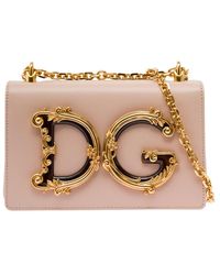 Dolce & Gabbana - Barocco Ccrossbody Bag With Chain Shoulder Strap And Monogram Plate On The Front - Lyst