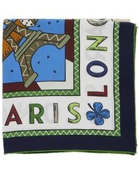 Longchamp - Square Silk Scarf With Print For - Lyst