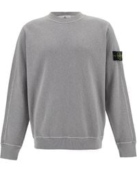 Stone Island - Crewneck Sweatshirt With Logo Patch - Lyst