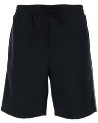Valentino - Bermuda Shorts With Elastic Waist And Vlogo Plaque On - Lyst
