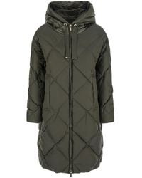 Max Mara - Long Down Jacket With Shimmering Drop-Resistant Nylo - Lyst