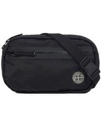 Stone Island - Belt Bag With Adjustable Straps And Logo Patch On The Front - Lyst