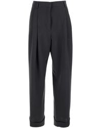 Dries Van Noten - 'Partan' Pants With Turn-Up Hem And Two Rear Flap Pockets With Button - Lyst