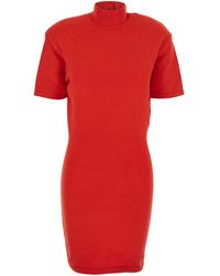 Jacquemus - 'La Robe Maille Castagna' Dress With High Ribbed Neck In - Lyst