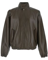Bottega Veneta - Jacket With High Collar With Intreccio Motif - Lyst