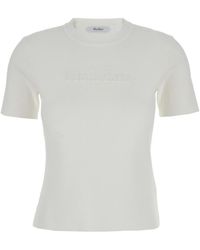 Max Mara Pure - 'Adelio' Crewneck T-Shirt With Tonal Logo Lettering - Lyst