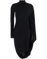 Stella McCartney - Abito Midi Asimmetrico A Collo Alto Con Una Manica A - Lyst