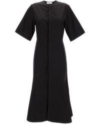 Ami Paris - Midi Dress With Short Sleeves And Hidden Tab - Lyst