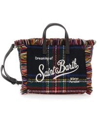 MC2 Saint Barth - Vanity Mini Wool N Bag With Tartan And Tech Fabric Mul - Lyst