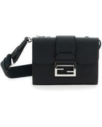 Fendi - 'Baguette Double' Crossbody Bag With Ff Plaque On The Front - Lyst