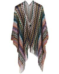 Missoni - Poncho 'Poncho' Multicolored With Zigzag Motif - Lyst