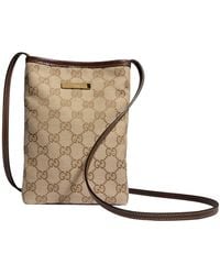 Gucci - Cell Phone Pouch With Shoulder Strap And Logo Plate On The - Lyst