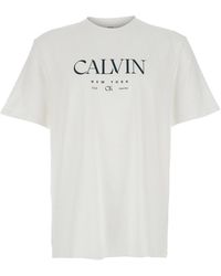 Calvin Klein - T-Shirt With Logo Lettering On The Front - Lyst