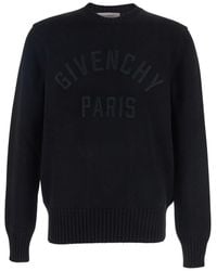 Givenchy - Crew Neck Sweater With Logo Lettering On The Front - Lyst