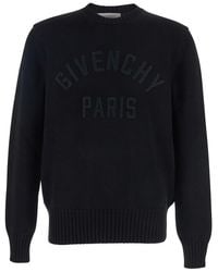 Givenchy - Crew Neck Sweater With Logo Lettering On The Front - Lyst