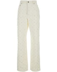 Golden Goose - Jeans With Belt Loops And All-Over Crystal Embellis - Lyst