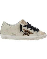 Golden Goose - Super Star Leather Upper Glitter Toe And Tongue Leather H - Lyst