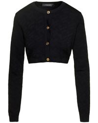 Versace - Knit Colour Allover Cardigan - Lyst