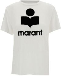Isabel Marant - T-Shirt Girocollo Con Stampa Logo A Contrasto - Lyst