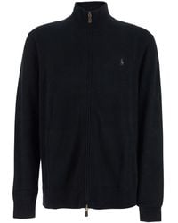 Polo Ralph Lauren - Cardigan With High Neck And Pony Embroidery On - Lyst