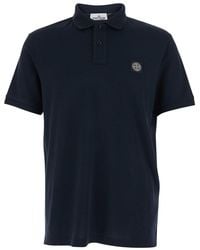 Stone Island - Polo Shirt With Logo Patch On The Front - Lyst