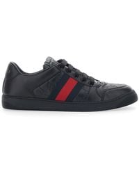 Gucci - 'Screener' Low Top Sneakers With Raised Gg Motif And Web Detail On The Side - Lyst