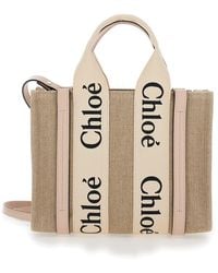 Chloé - Chloã 'Woody' Tote Bag With Branded Ribbons - Lyst