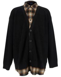 Juun.J - Sweater With Layered Design And Classic Collar - Lyst