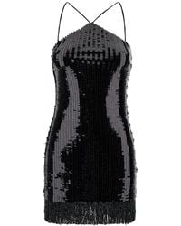 ‎Taller Marmo - Min Dress With All-Over Sequins And Fringes - Lyst