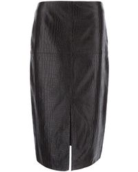 FEDERICA TOSI - Longuette Leather Cocco Print With Pockets And Zip Closu - Lyst