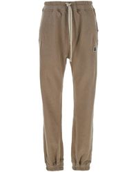 Rick Owens - Joggers With Elastic Drawstring Waist And Logo Patch On The Front - Lyst